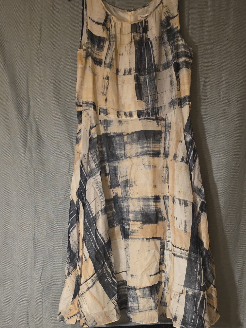 Coldwater Creek Black & Cream Abstract Colored Dress.